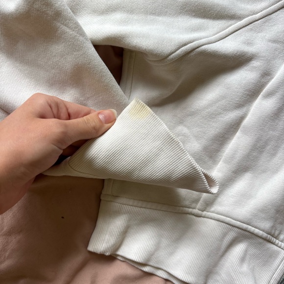 Lululemon Scuba Full Zip-Up Cropped Hoodie in Bone - Picture 10 of 11